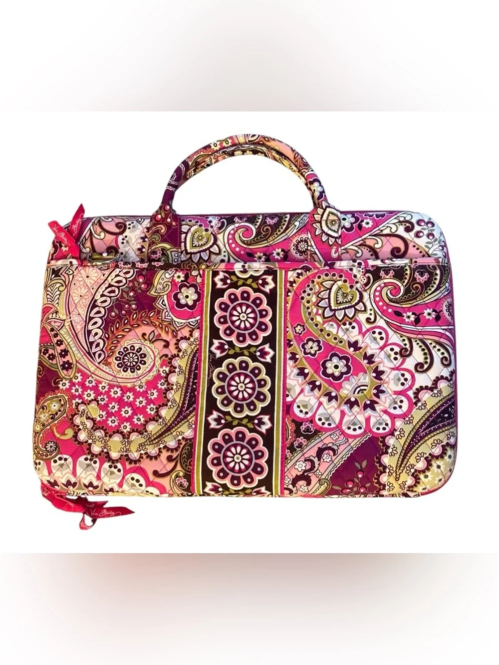 Vera Bradley Very Berry Paisley Quilted Laptop Bag-missing crossbody strap